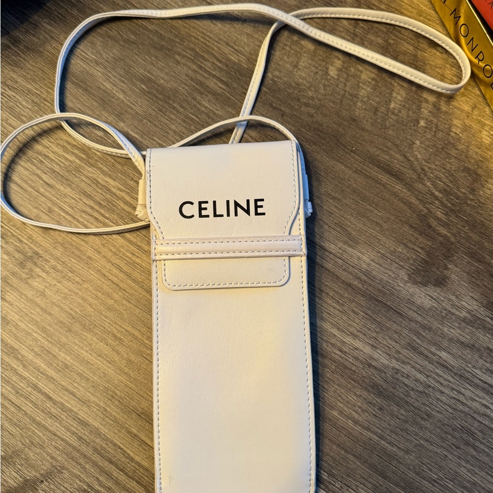 Celine White Phone Holster with Clip